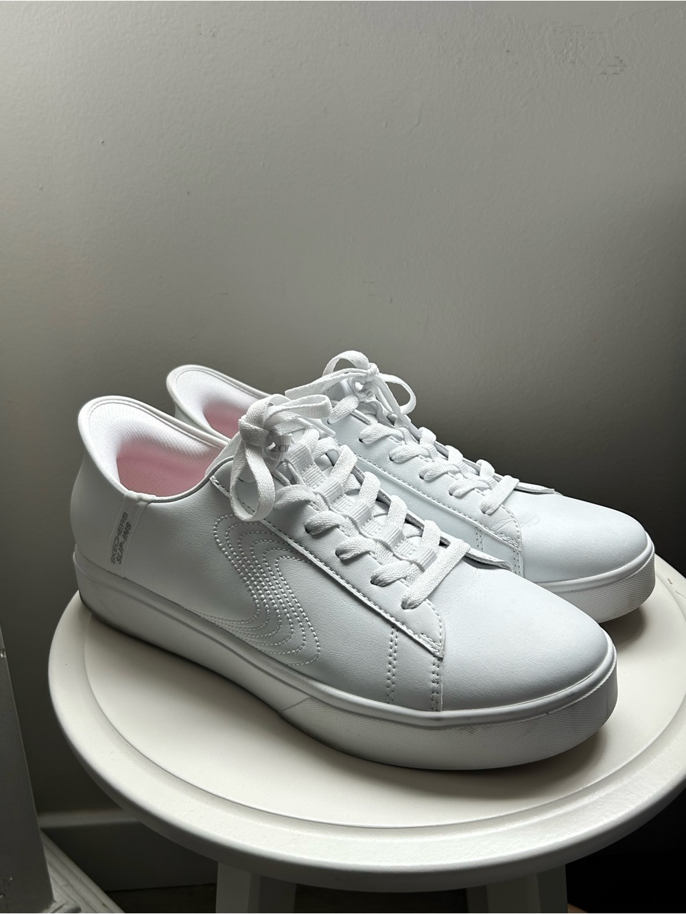 Women's Skechers  Classic White Low-Top Sneakers